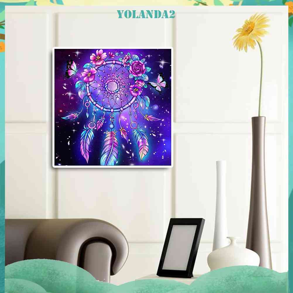 Bộ Tranh Đính Đá 5D Họa Tiết Hoa Hồng / Dream Catcher Độc Đáo DIY Dùng Trang Trí Nhà Cửa