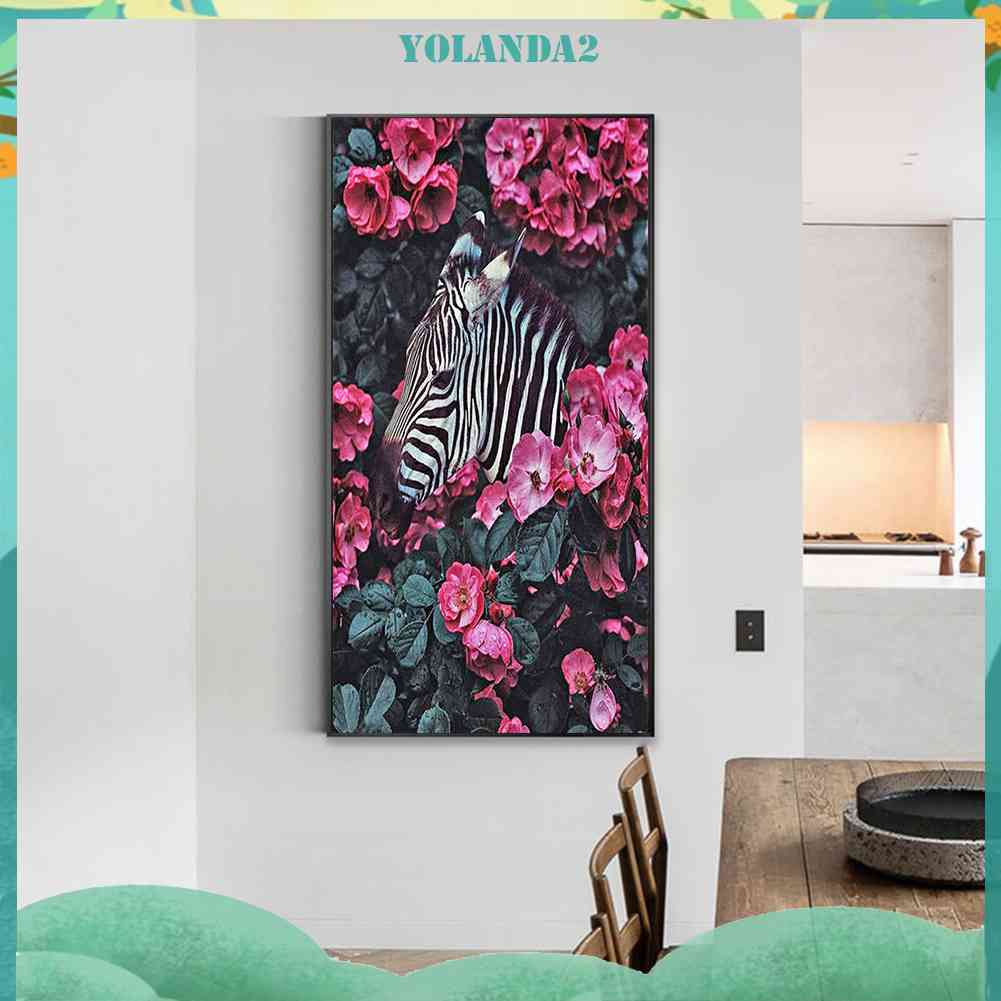 Tranh Đính Đá Kim Cương Toàn Bộ 5D DIY Hình Vẽ Ngựa Vằn