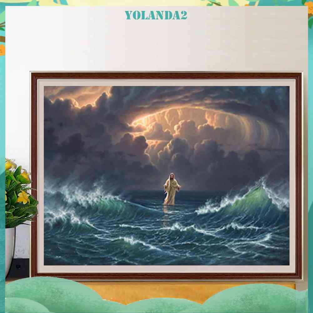 Tranh Đính Đá Kim Cương Toàn Bộ 5D DIY Hình Chúa Jesus