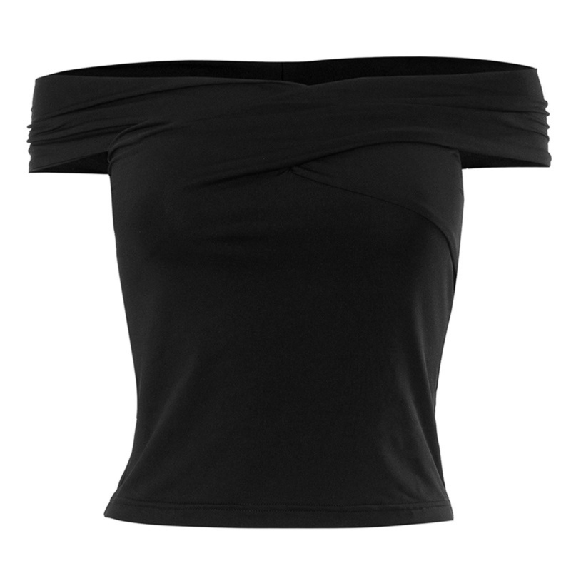 Áo Thun Croptop Tay Ngắn Dáng Ôm Hở Vai Quyến Rũ Cho Nữ