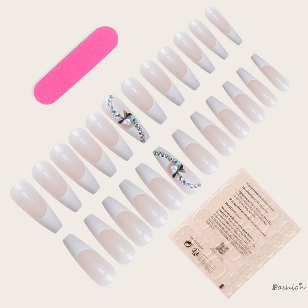 Móng Tay Giả Màu Trắng Nude Chống Nước Chống Trầy Xước