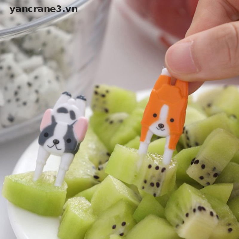 Bộ 7 Nĩa Ăn Trái Cây / Thức Ăn Vặt Mini Hình Động Vật Hoạt Hình Dễ Thương Cho Bé {yancrane3.vn}