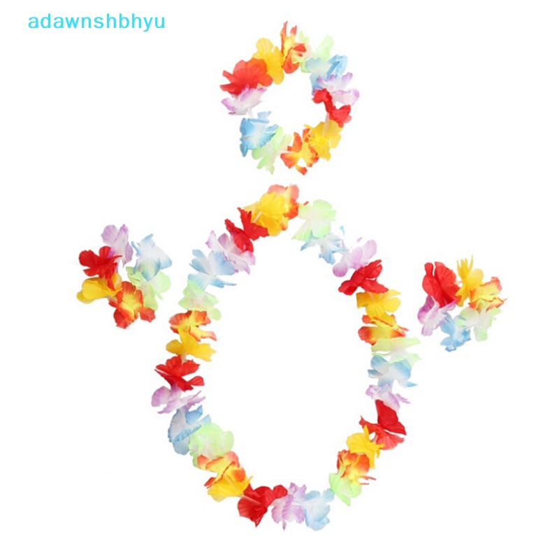 Set 4 Vòng Hoa Đeo Cổ / Cổ / Cổ Tay Nhảy Hula Luau Nhiệt Đới Hawaii