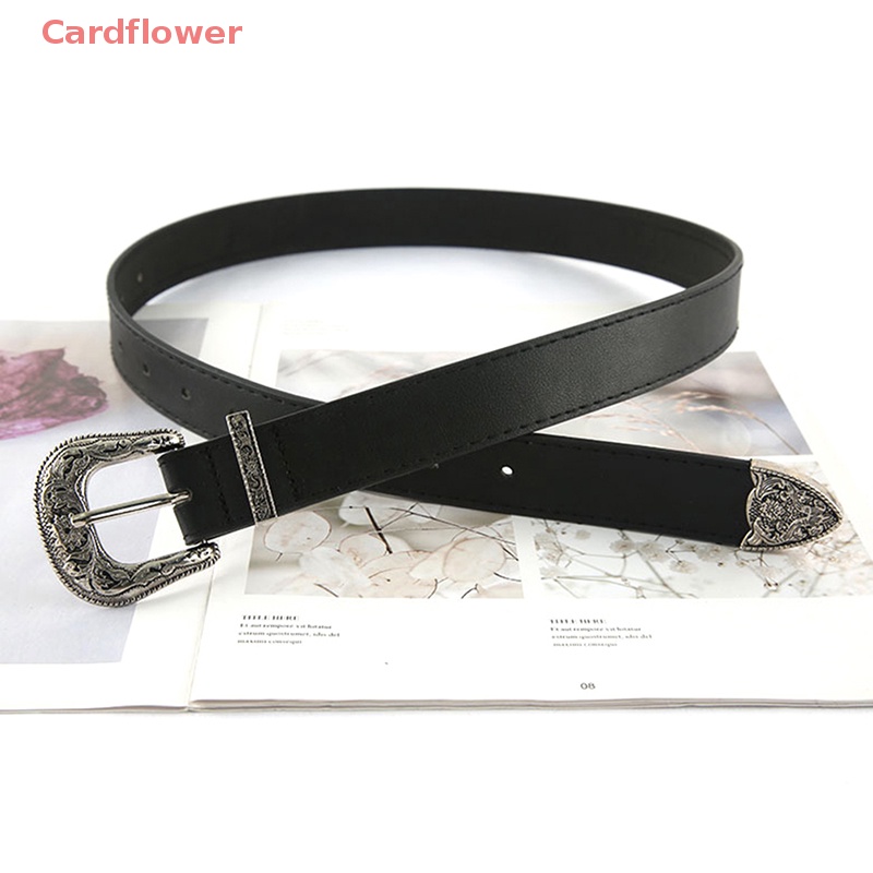 Thắt Lưng Da Pu Màu Đen Phong Cách Boho Cổ Điển Cho Nữ