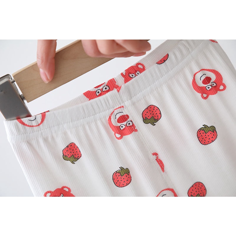 Bộ Đồ Ngủ Bằng Lụa Mát Phong Cách Hàn Quốc Thời Trang Mùa Hè Kích Thước 90-140CM Dành Cho Bé Gái