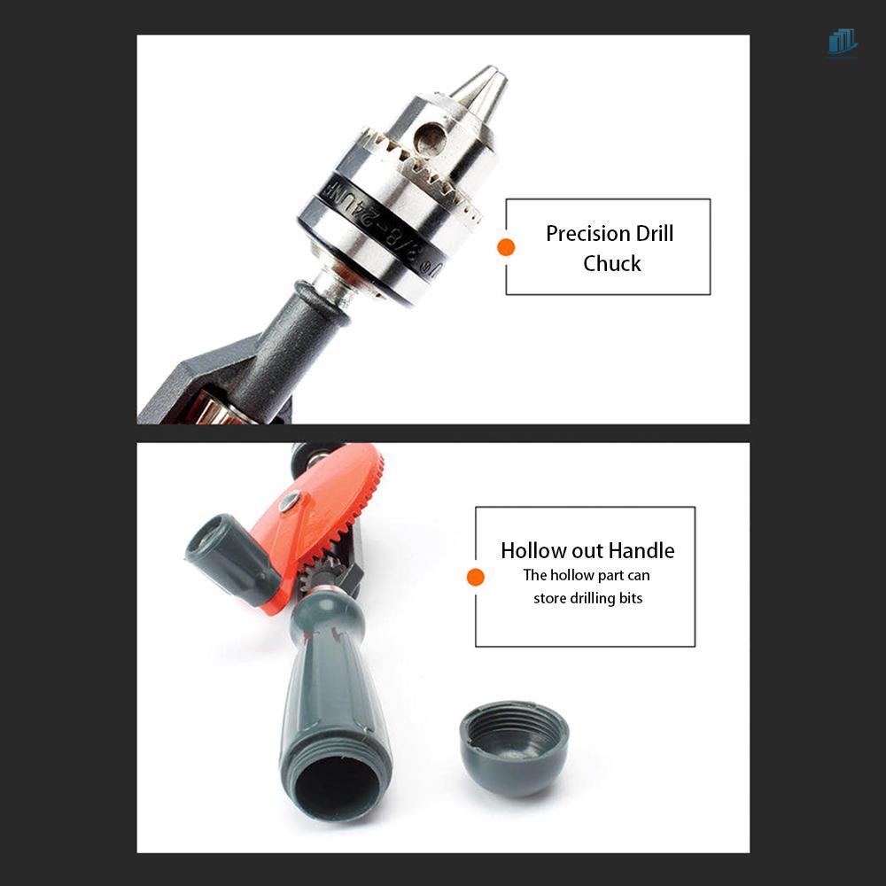 Máy Khoan Tay Quay Bằng Thép (s2mwvn) Với Hai Chân Khoan Bằng Tay Nhỏ Gọn Bằng Nhựa / PVC / Kính