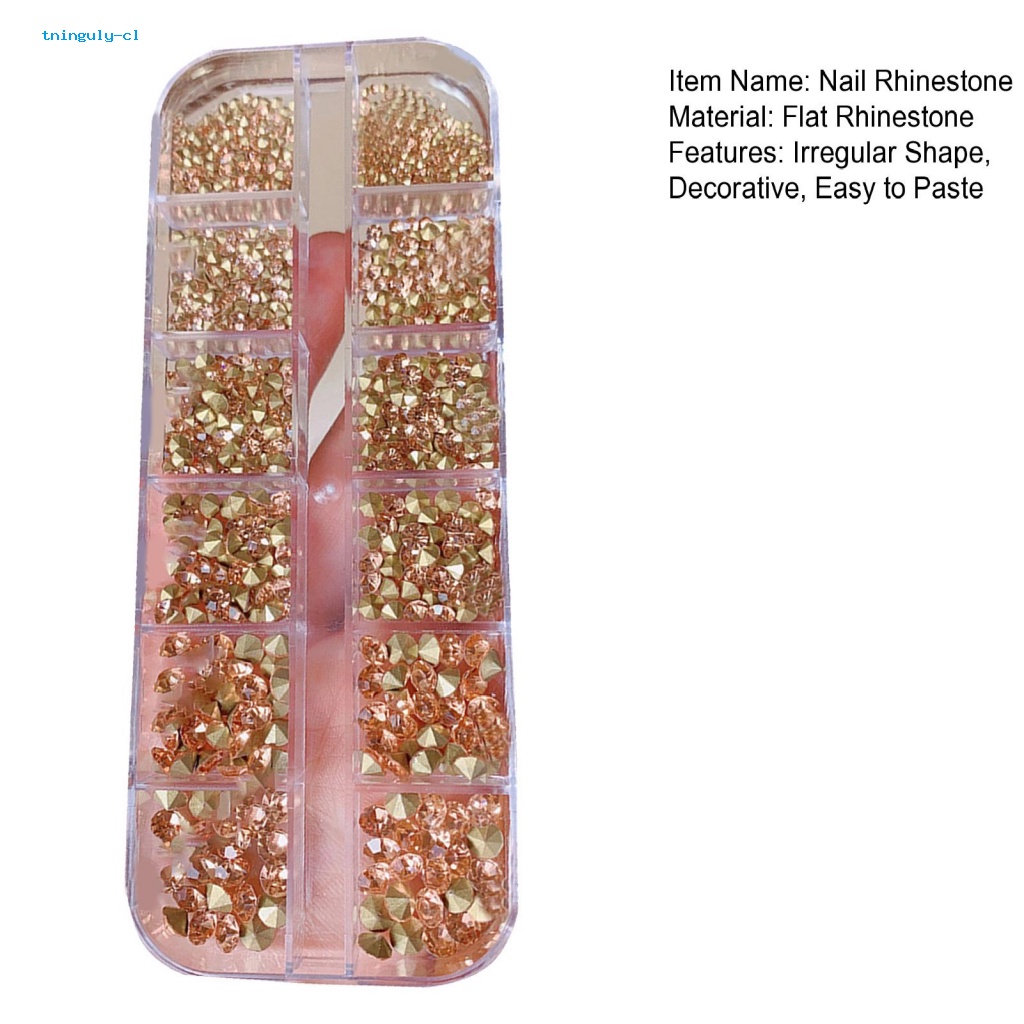 1 Hộp Phụ Kiện Đính Trang Trí Móng Tay Nghệ Thuật Nhiều Hình Dạng