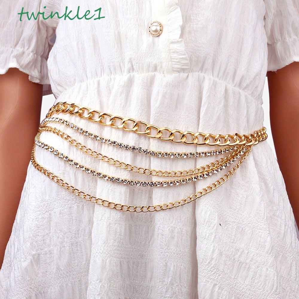 Thắt Lưng Dây Xích Nhiều Lớp Bằng Kim Loại Đơn Giản Cá Tính Cho Nữ