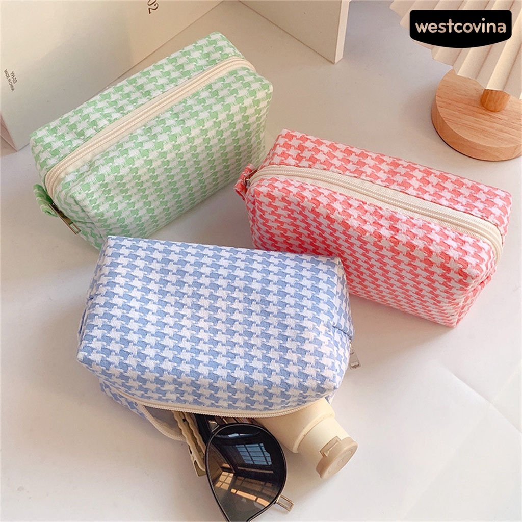 [COD]♪Túi Đựng Đồ Trang Điểm / Mỹ Phẩm Khóa Kéo Đa Năng Màu Sắc Ngọt Ngào Thời Trang
