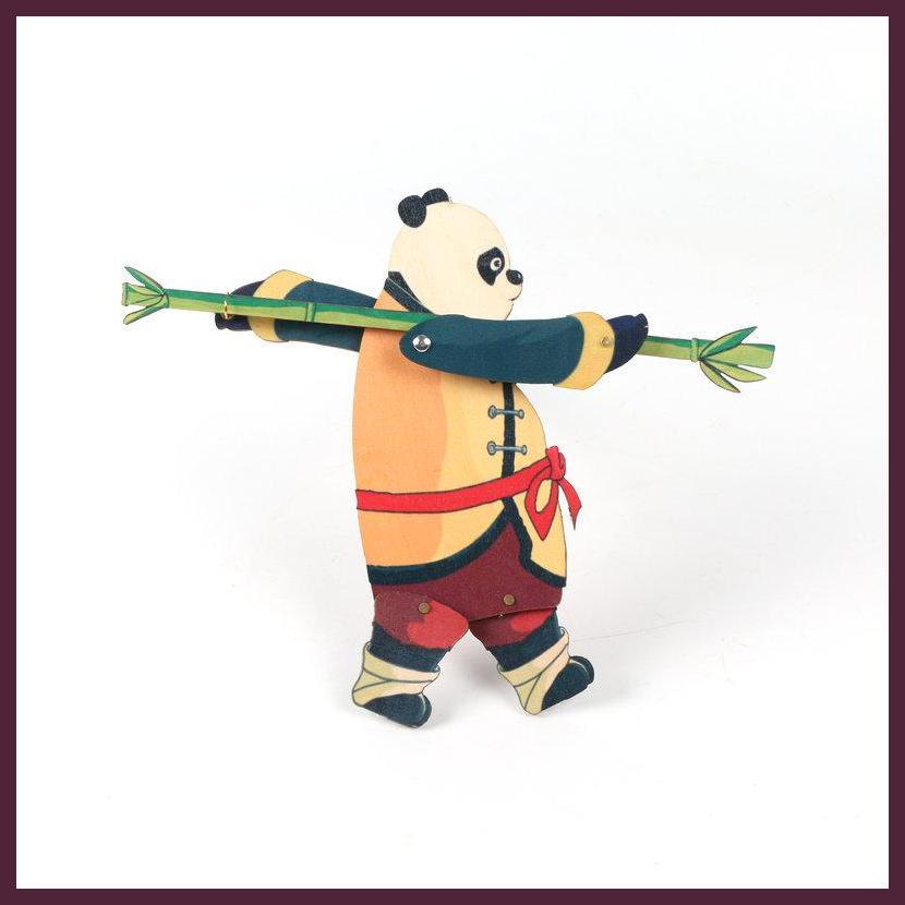 Đồ Chơi Con Rối Cầm Tay Hình Gấu Trúc Điêu Khắc Thủ Công Tinh Tế Vui Nhộn