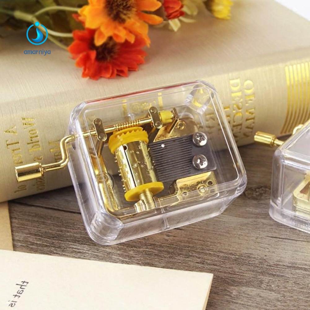 Hộp Nhạc Cầm Tay AMAR Trong Suốt Trang Trí Di Động Quyến Rũ