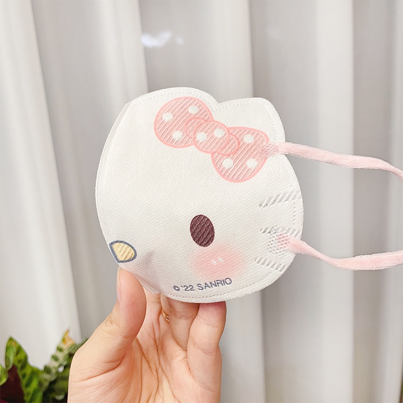 Khẩu Trang Ba Lớp Hình Mèo Dễ Thương Dùng Một Lần Bảo Vệ Cho Bé 4-10 Tuổi