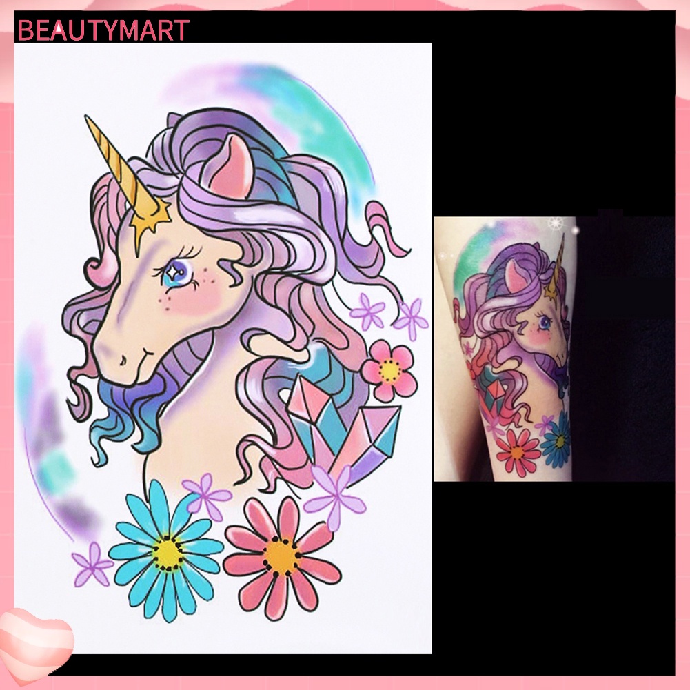 Hình Xăm Dán Tạm Thời Hình Kỳ Lân Chống Nước Có Thể Tháo Rời