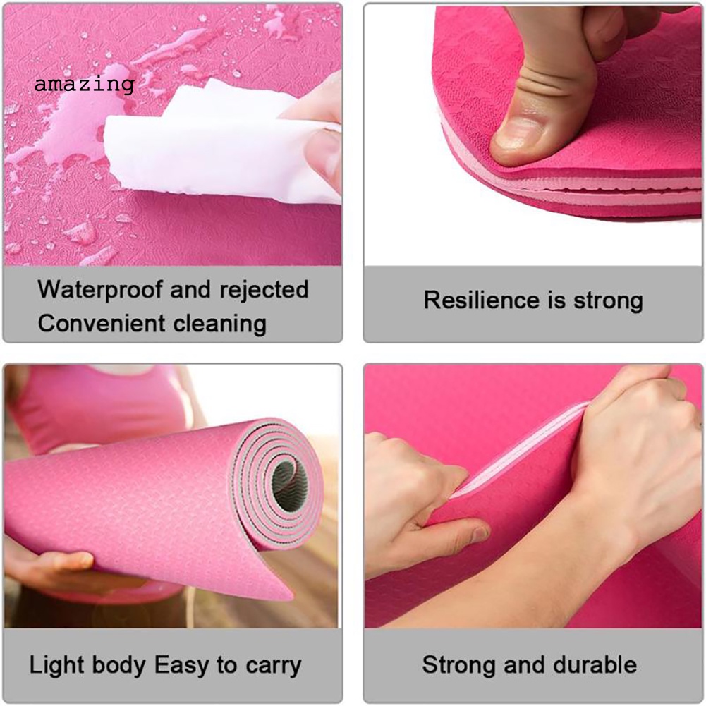 Thảm Tập Yoga / Pilates / Tập Gym / Thể Dục Tại Nhà Chống Trượt Bằng Chất Liệu TPE