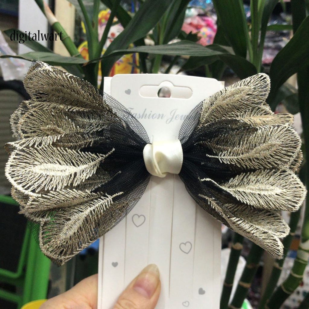 Kỹ Thuật Số| Kẹp Tóc Nơ Ren Lớn Không Trượt Tinh Tế Cho Nữ