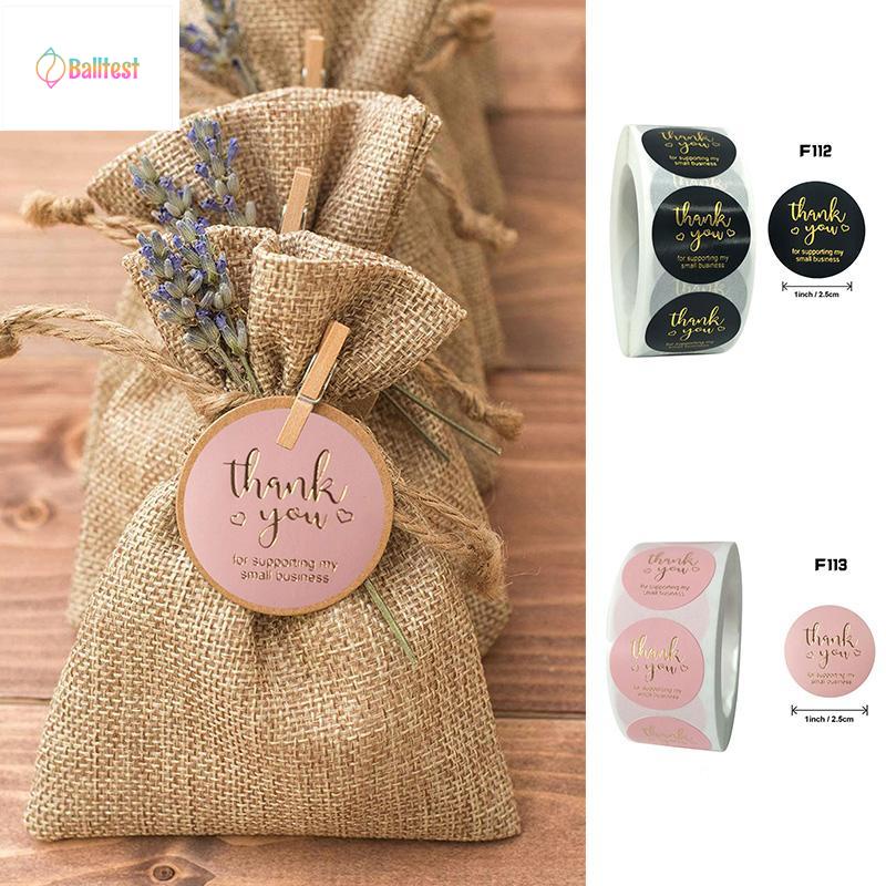 💜500 nhãn dán Sticker cảm ơn dành cho shop bán hàng, size 2.5cm. Chỉ việc gỡ ra dán. Có loại ép kim rất đẹp