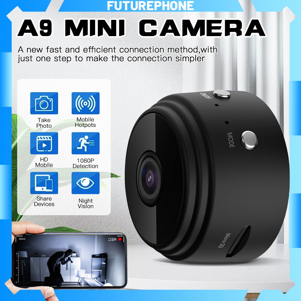 Camera A9 Camera Mini Wifi Camera Ip 1080P Hd An Ninh Ip Kết Nối Với Điện Thoại Thông Minh Thời Lượng Pin Dài Phù Hợp Với An Ninh Gia Đình Trong Tương Lai