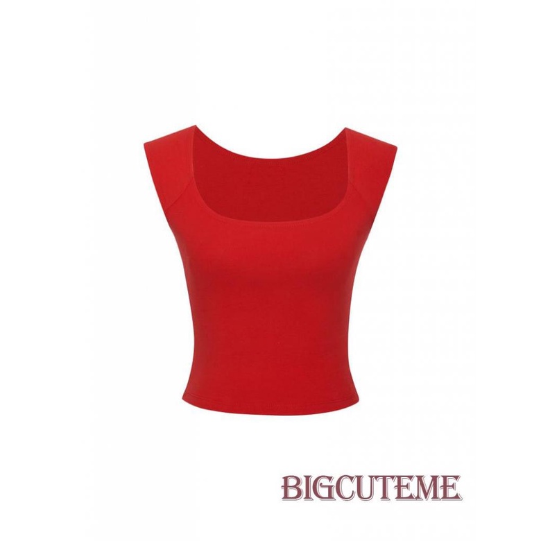 Áo Croptop Sát Nách Cổ Thuyền Màu Sắc Trơn Thời Trang Cho Nữ