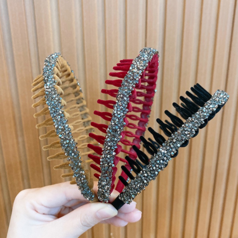 Băng Đô Cài Tóc Vải Nhung Đính Đá Sang Trọng