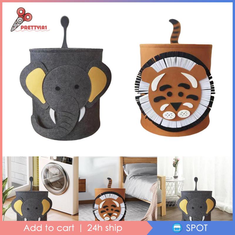 Giỏ Đựng Đồ Giặt [Prettyia1] Bằng Nỉ Mềm Nhẹ Thiết Kế Dễ Thương Cho Trẻ Em