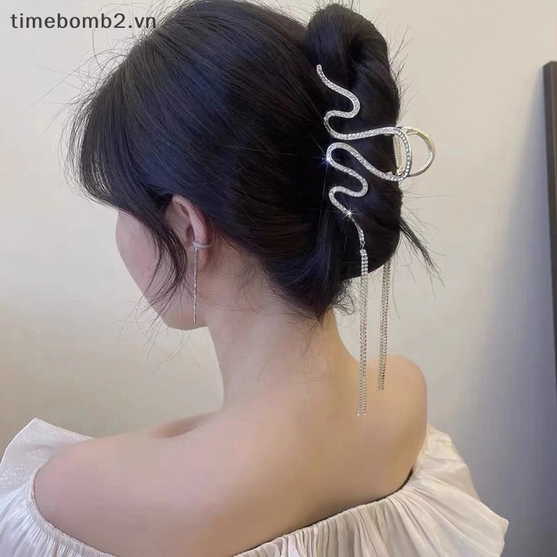 Kẹp Tóc Hình Cá Mập Phối Dây Xích Tua Rua Thời Trang Cho Nữ