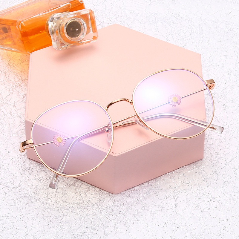 Mắt Kính Chống Ánh Sáng Xanh In Họa Tiết Hoa Cúc Nhỏ Xinh Xắn Thời Trang Cho Nữ