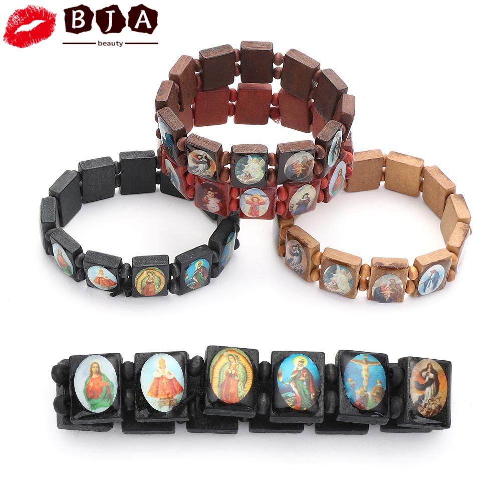 Vòng Đeo Tay Bằng Gỗ Khắc Chữ Jesus Dành Cho Nam Và Nữ
