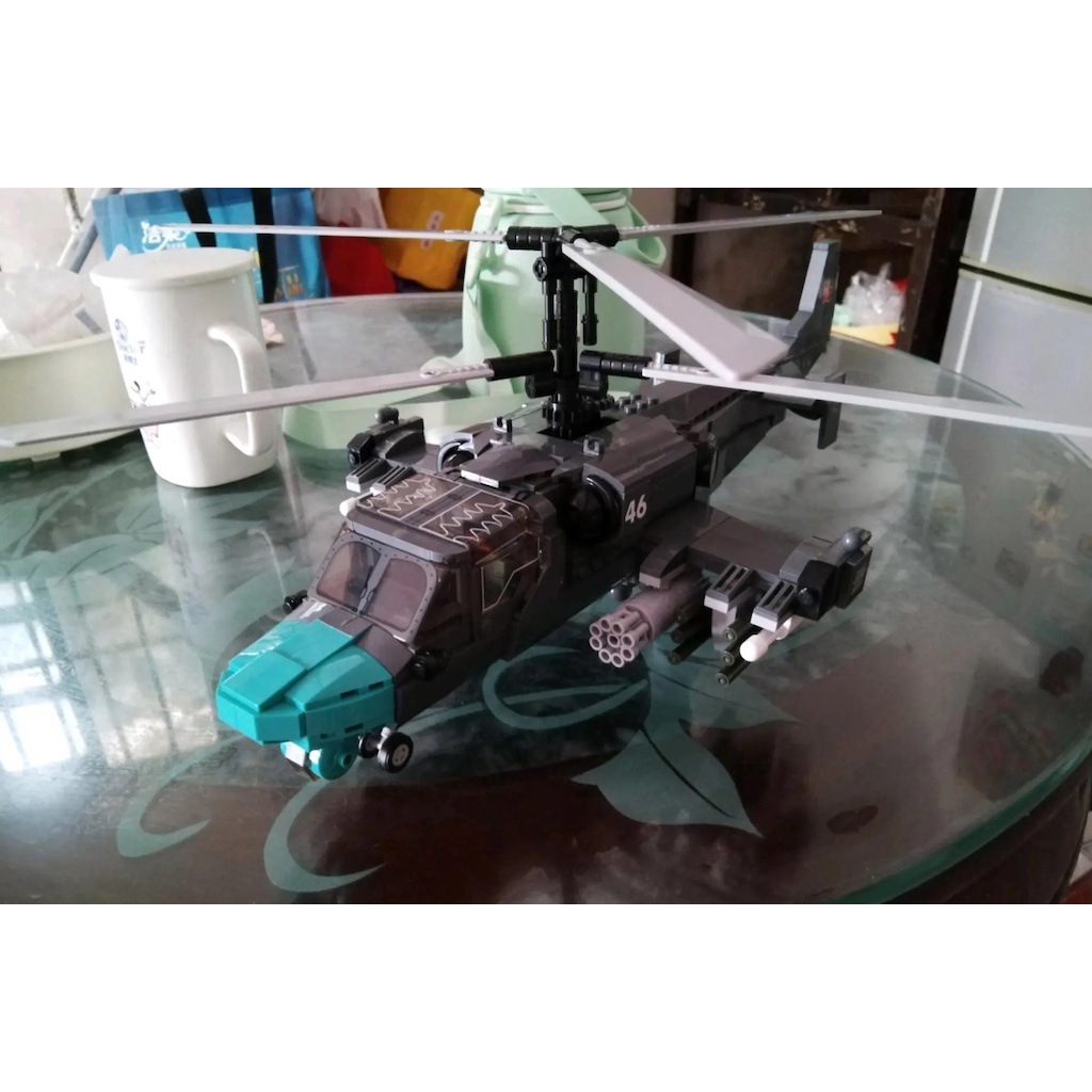 Set 913 Mô Hình Máy Bay Trực Thăng MOC WW2 KA-52 Tỉ Lệ 1: 30 Tự Lắp Ráp Cho Bé