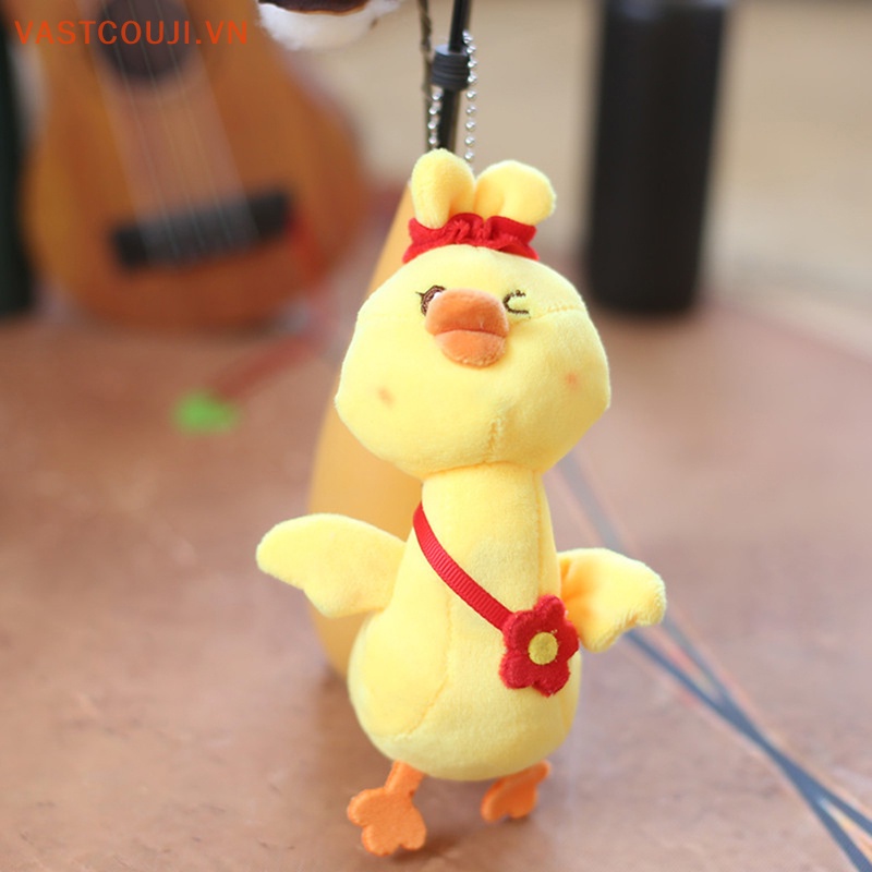 1 Vịt Nhồi Bông 15cm Đội Mũ Dễ Thương