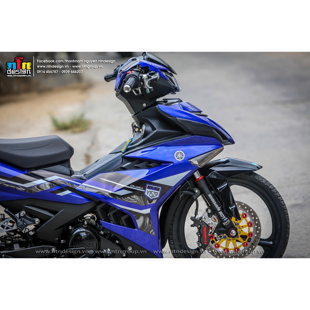 Tem rời Exciter 150 xám xanh - Mẫu Y15ZR Chuẩn From