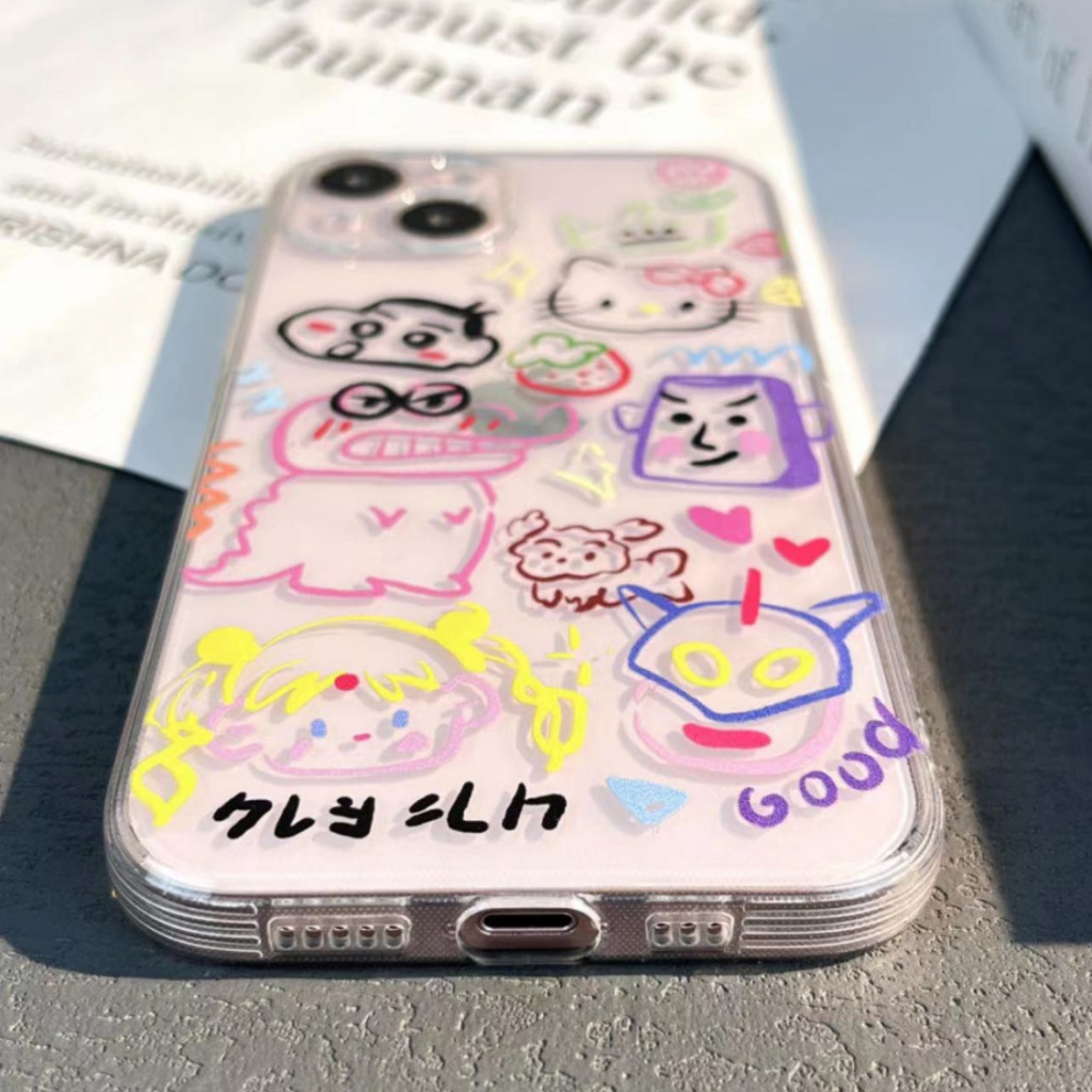 ✅Ốp Điện Thoại Dẻo Trong Suốt Chống Sốc In Họa Tiết Graffiti Cho Iphone xsmax12 xr138 / Soft / iPhone14Pro 7 TY4O 12