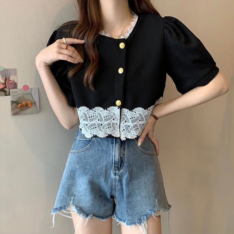 Áo khoác XINLANYASHE tay ngắn phong cách Pháp cổ điển thời trang 2023 dành cho nữ