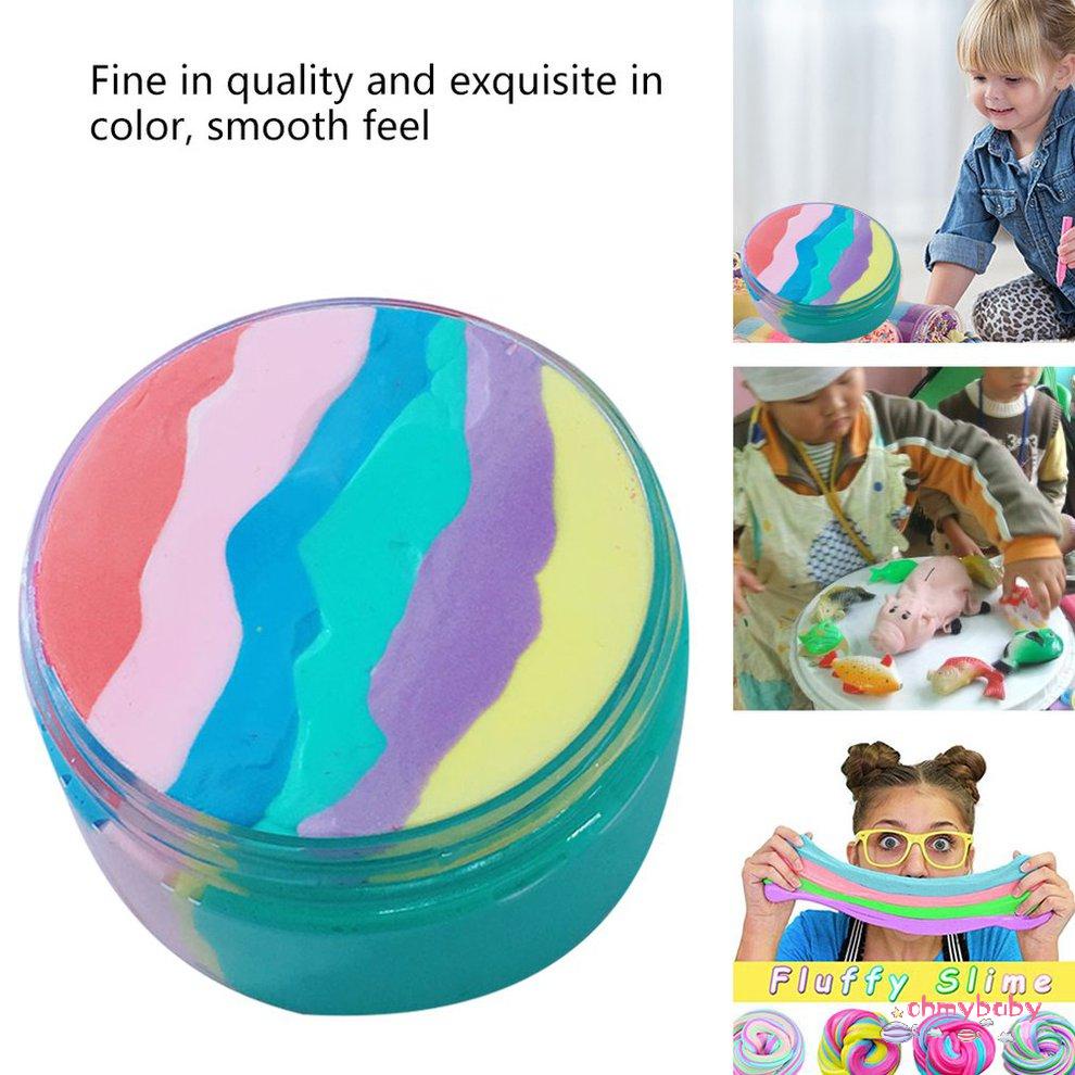[Trong kho] 60Ml Kích Thước Di Động Nhiều Màu Sắc Cầu Vồng Lông Tơ Chất Nhờn Giảm Stress Trẻ Em Tự Làm Đồ Chơi Bùn Quà Tặng Cho [P/19]