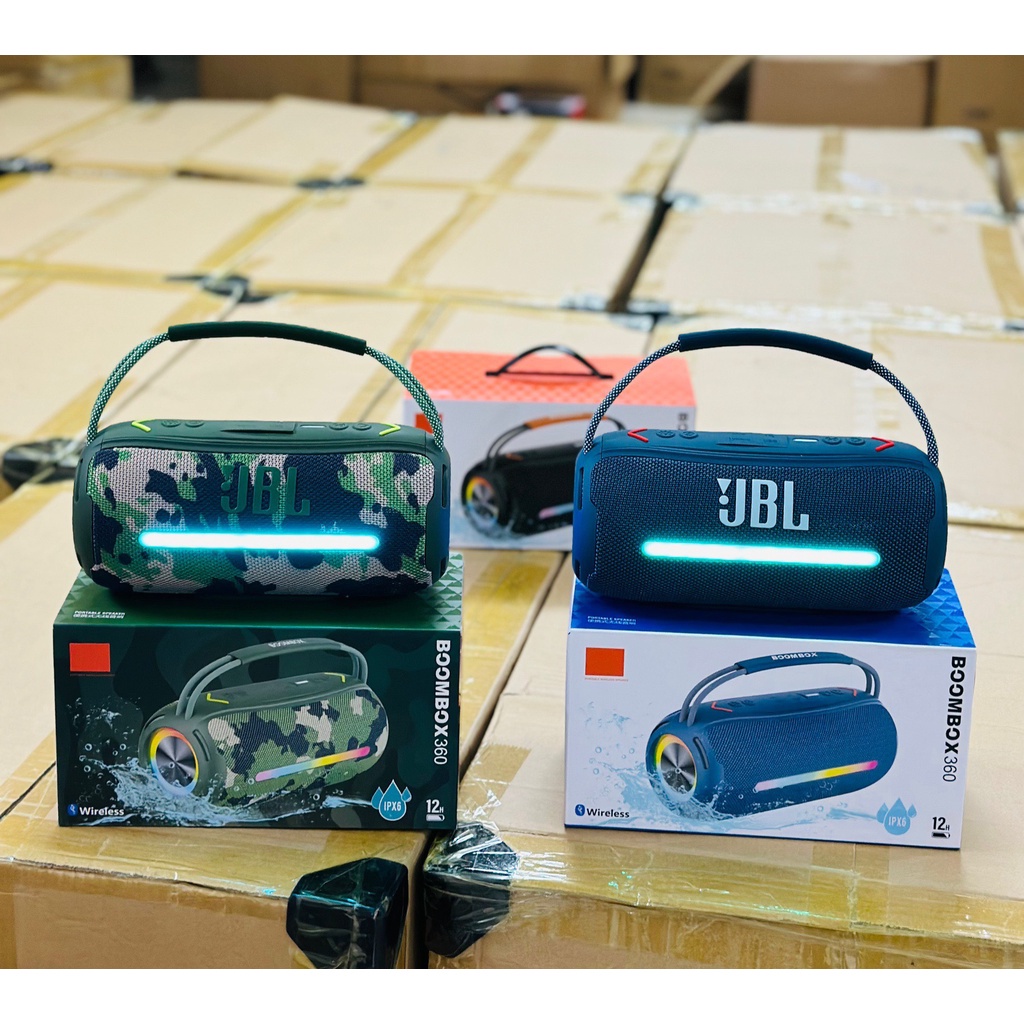 Loa Bluetooth JBL Bombox 360 pro độ đèn leb Bass mạnh Công suất 40W Pin tới 6h