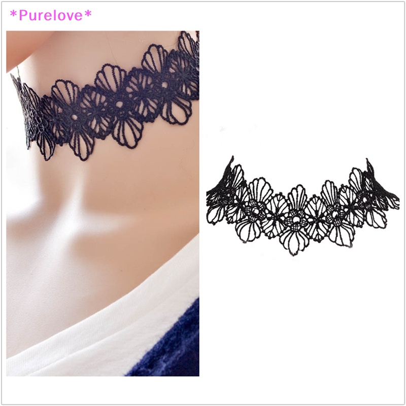 Vòng Cổ Choker Ren Màu Đen Phong Cách Retro Cổ Điển Mới