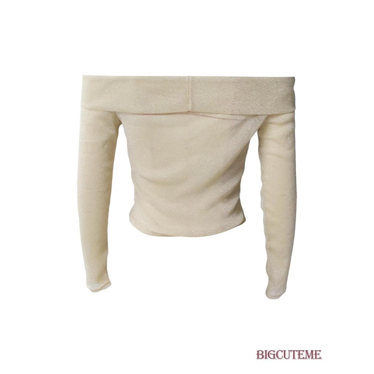 Áo Croptop Tay Dài Trễ Vai Xuyên Thấu Phong Cách Đường Phố Thời Trang Mùa Hè Cho Nữ