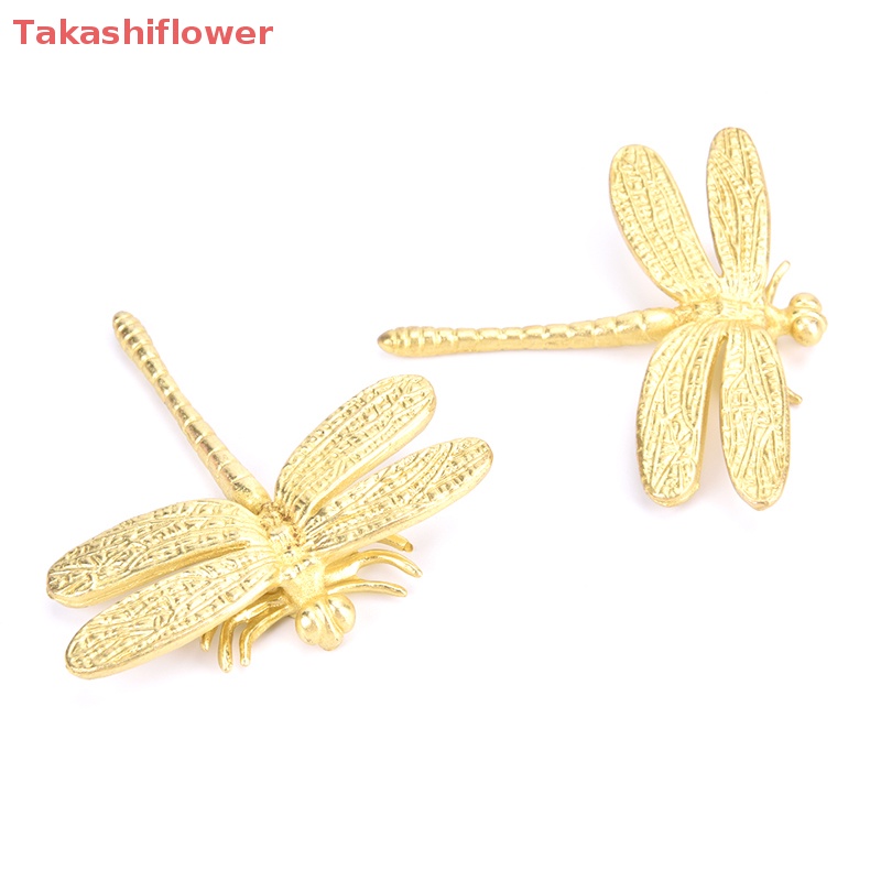 Tay Nắm Cửa Tủ Hình Chuồn Chuồn Bằng Đồng Thau Mạ Vàng Phong Cách Bắc Âu Đơn Giản