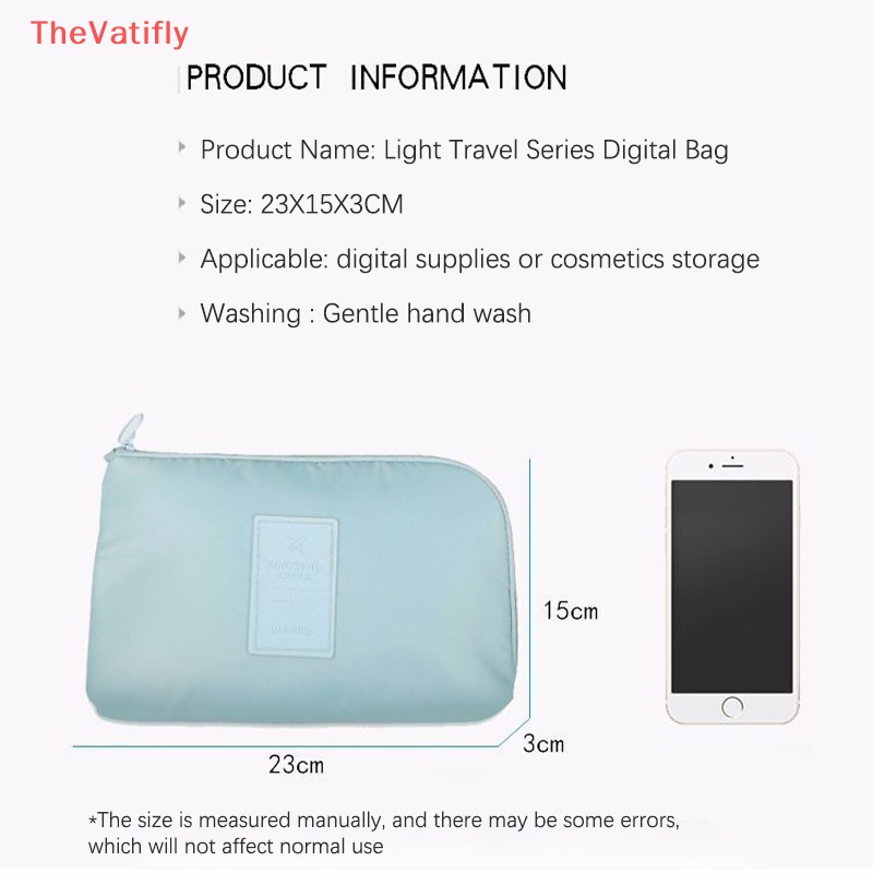 [Thevalifly] Túi Đựng Dây Cáp Sạc USB Kỹ Thuật Số Nhỏ Gọn Cho Điện Thoại Di Động Khi Đi Du Lịch