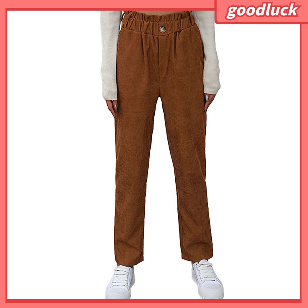 [ULK] Quần Dài Dáng Rộng Lưng Thun Phối Túi Màu Trơn Đơn Giản Dễ Phối Đồ Mùa Xuân Dành Cho Bạn Nữ