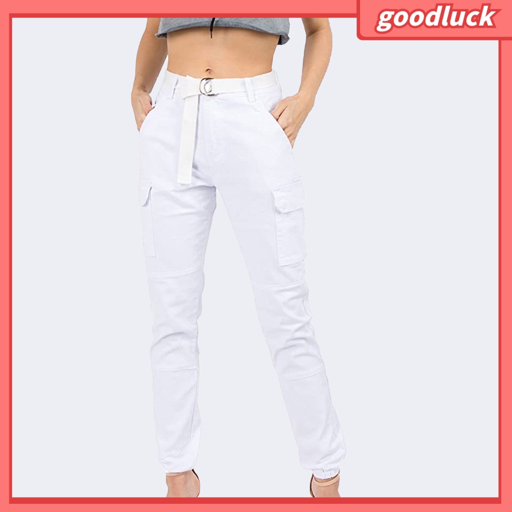 Quần Dài Tới Mắt Cá Chân Có Nhiều Túi Màu Sắc Trơn Dành Cho Nữ