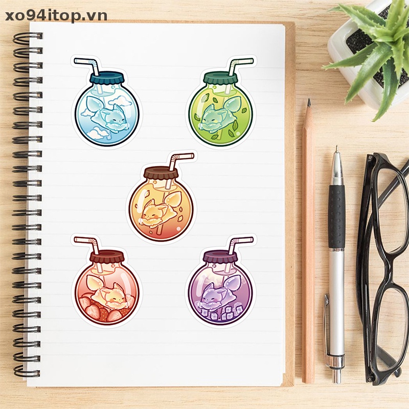 Set 40 Miếng Dán Graffiti Trang Trí Tủ Lạnh / Xe Hơi / Ván Trượt / Laptop Hình Chú Cáo Nhỏ Dễ Thương