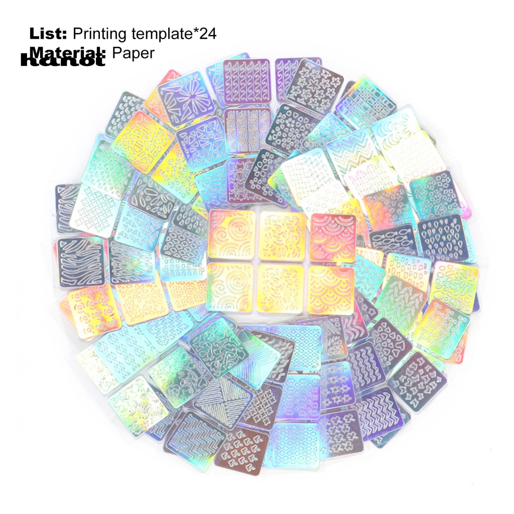 Set 24 Khuôn Trang Trí Móng Tay Nghệ Thuật Nhẹ Nhàng Nhiều Họa Tiết Cho Nữ