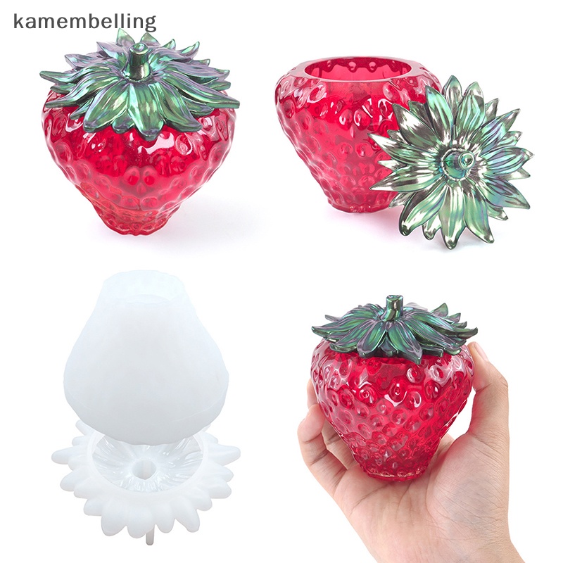Khuôn Silicone Làm Hộp Đựng Trang Sức Trái Dâu Tây DIY