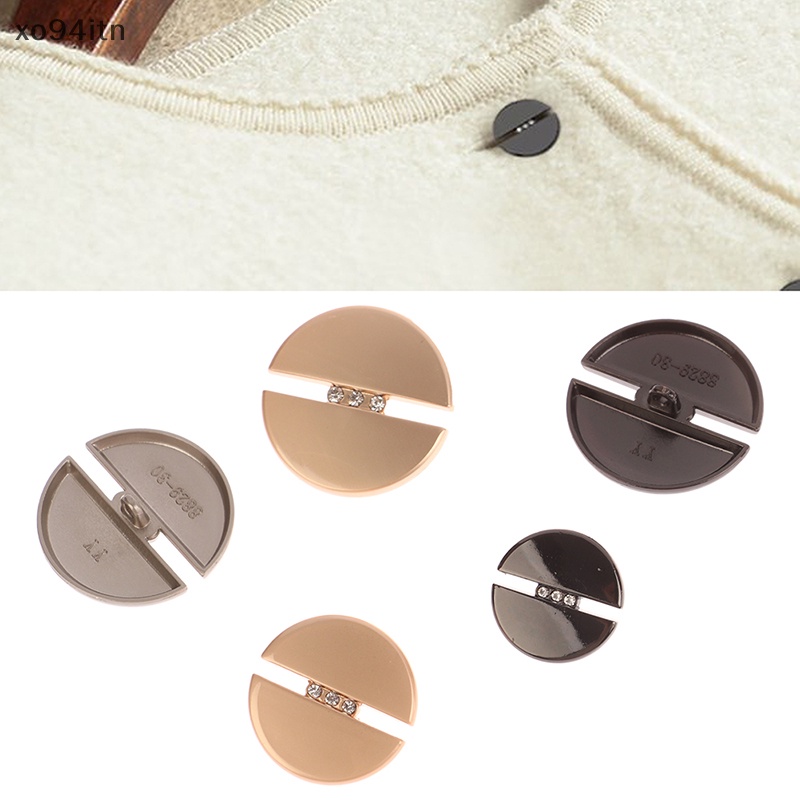 Set 5 Nút Áo Tròn Đính Đá Thời Trang 20mm / 23mm / 25mm / 30mm