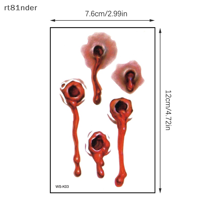 1 Tấm Hình Xăm Dán Vết Thương Máu Chống Nước Dùng Hóa Trang Halloween