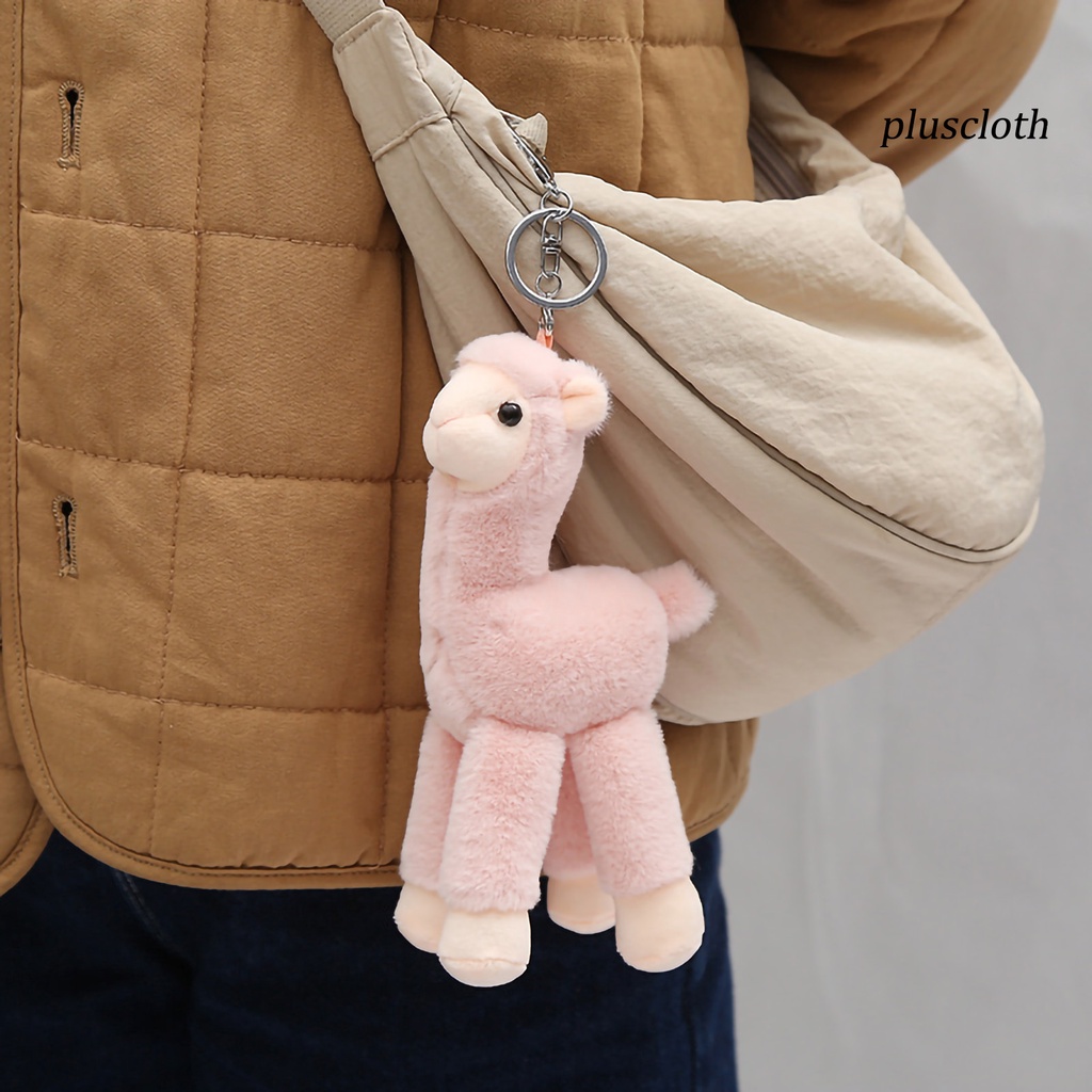 Thú Nhồi Bông Hình Lạc Đà Alpaca 3D Mắt Dài 15cm Dễ Thương Trang Trí Ba Lô