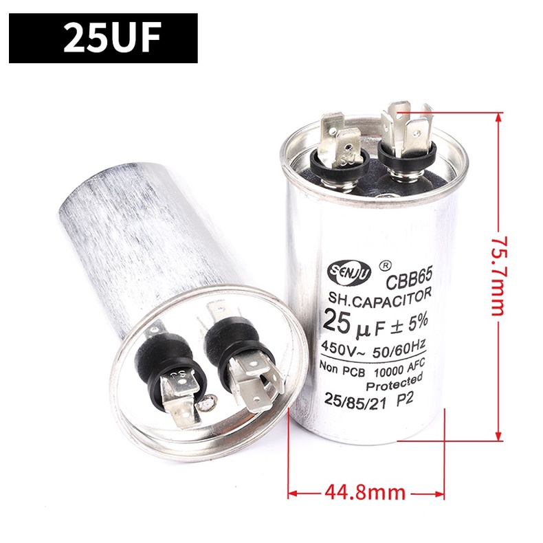 Tụ Điện Động Cơ 450VAC 5UF 6UF 8UF 10UF 12UF 15UF 20UF 25UF 30UF 35UF 40UF 45UF 5% Chất Lượng Cao