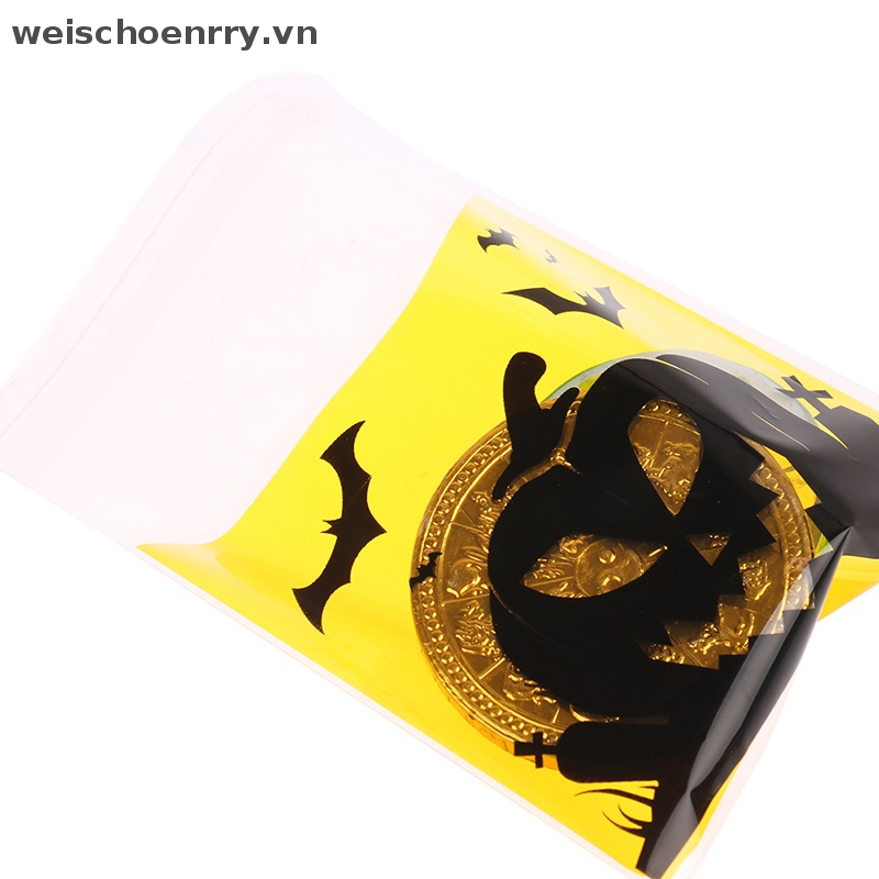 Set 100 Túi Nhựa Đựng Bánh Kẹo Phong Cách Halloween