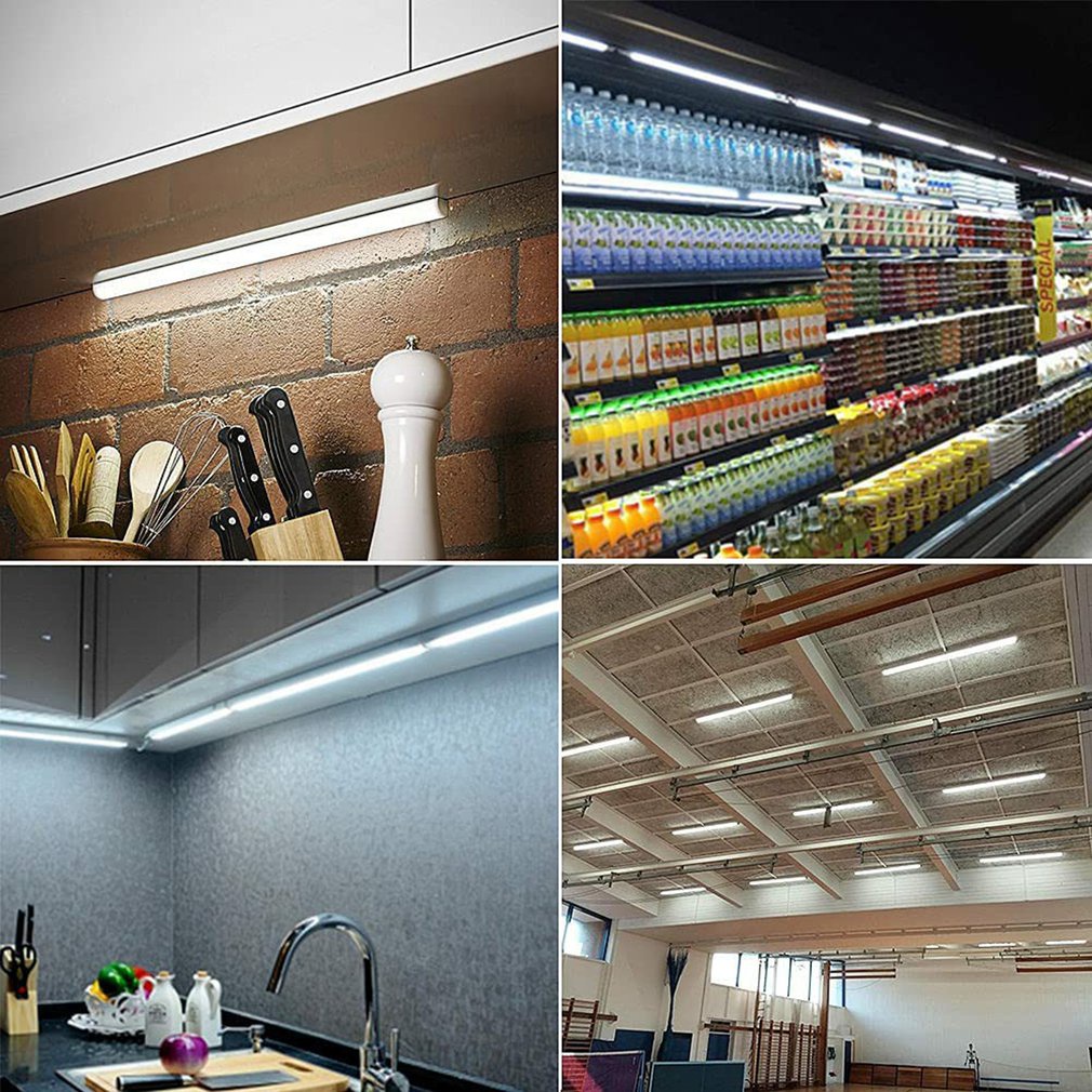 2 Pcs T8 Integrated V-Shaped Double Row Lamp Tube 14W 0.6M Linkable Light Fixture For Room Under Counter [Q/3]