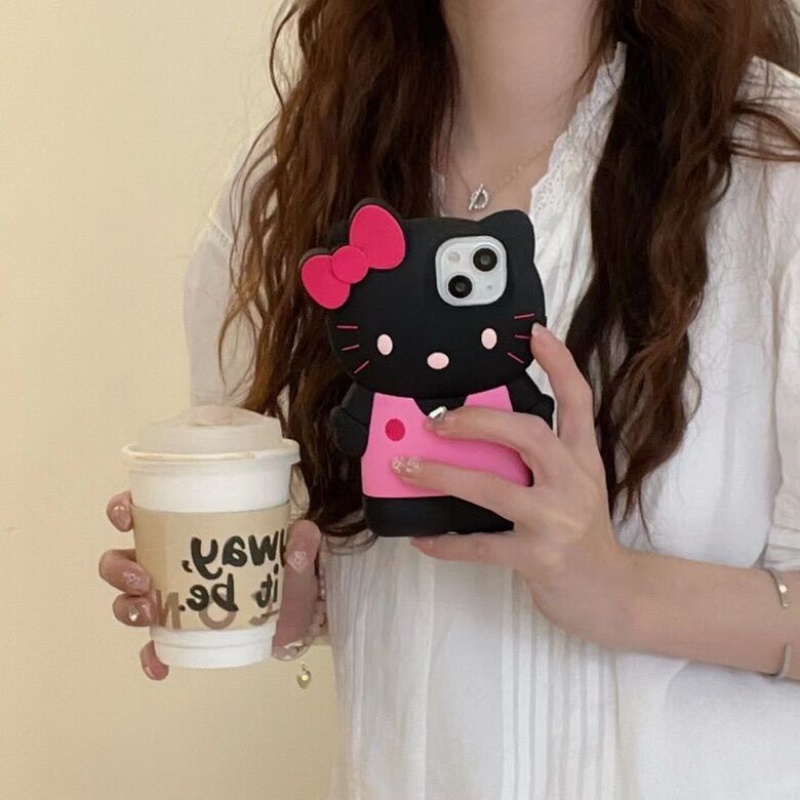 Ốp Điện Thoại Silicon Hình Mèo Kitty 3D Cho iPhone 14 Pro Max 13Pro Max Plus 14 13 11 Pro Max 8 7 6 6s Plus SE 2020 2022
